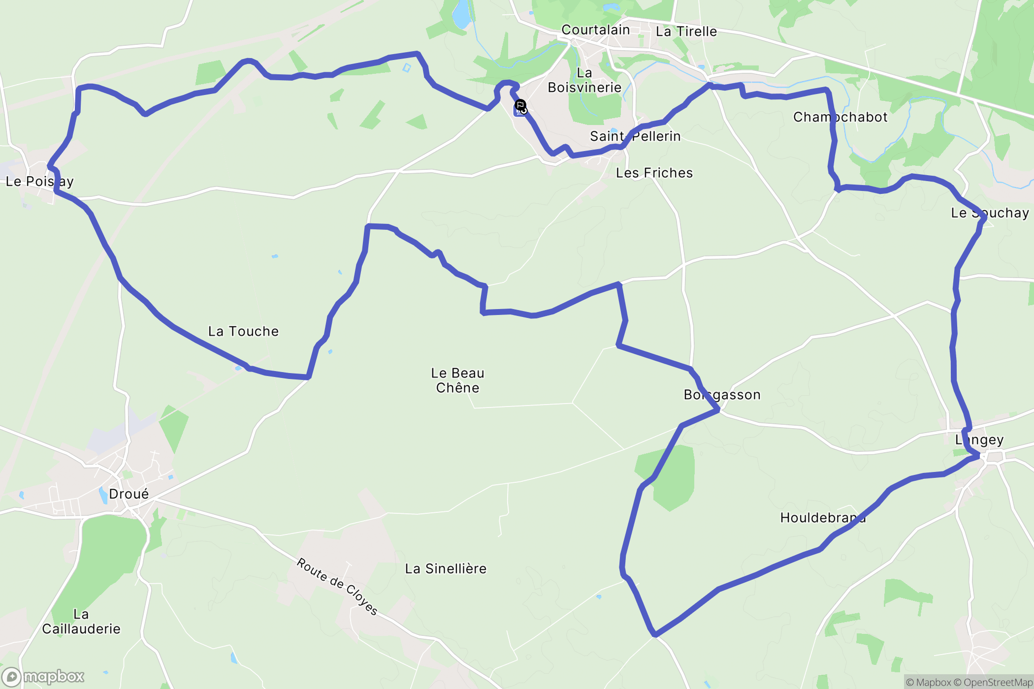Vald’Yerre : carte du parcours de randonnée - France