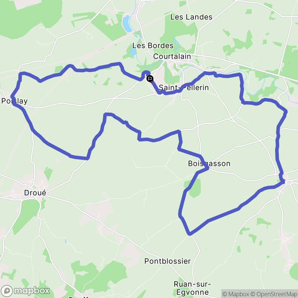 Vald’Yerre : carte du parcours de randonnée - France