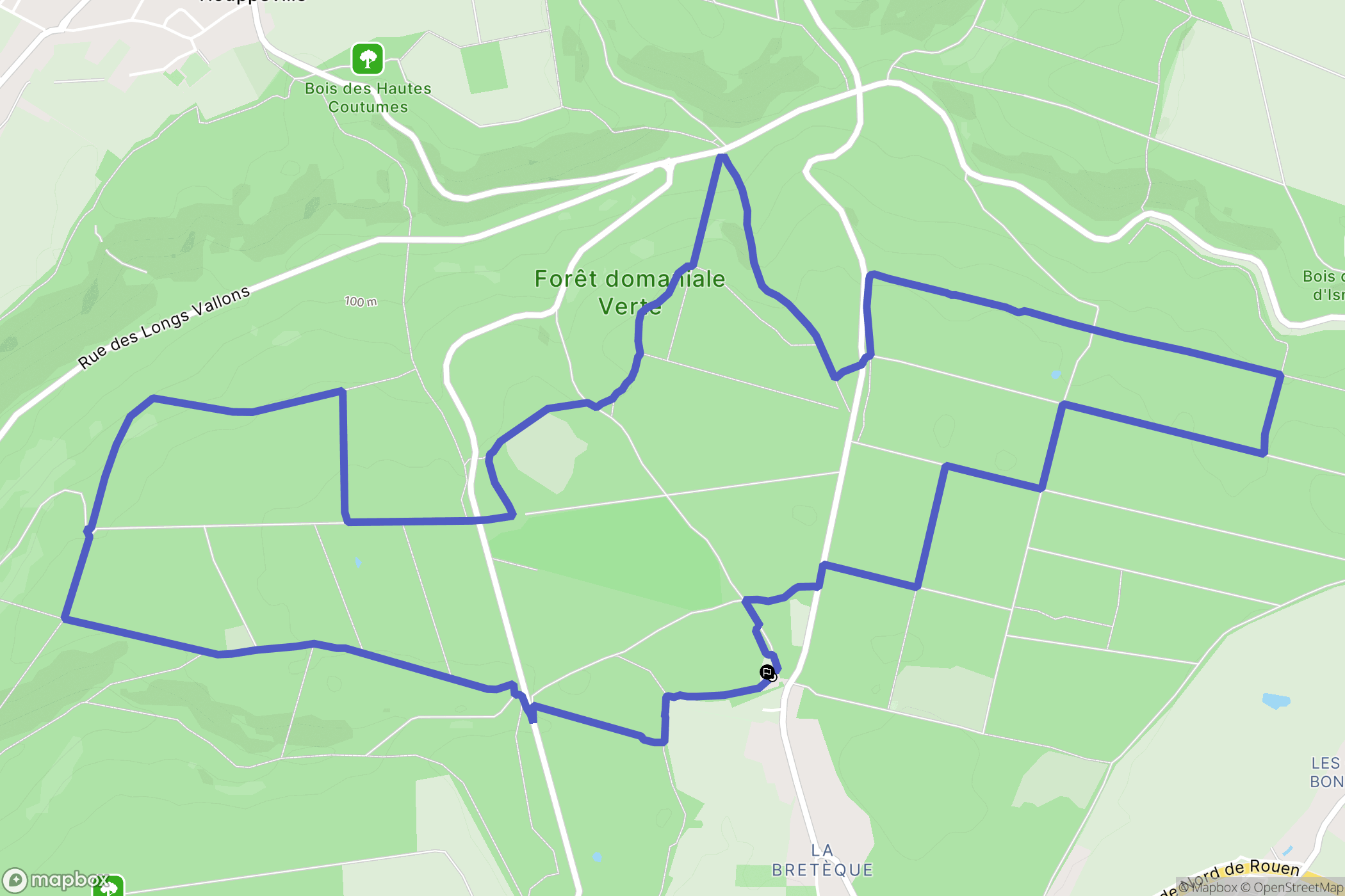 Bois-Guillaume : carte du parcours de randonnée - France