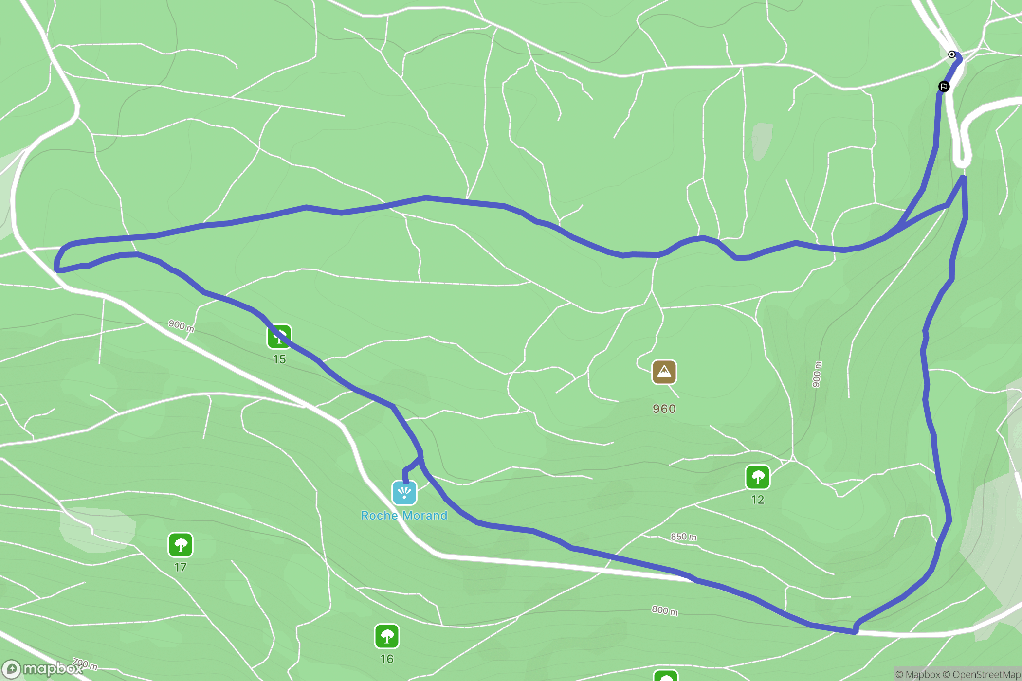 Gérardmer : carte du parcours de randonnée - France