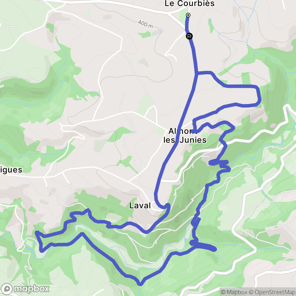 Almont-les-Junies : carte du parcours de randonnée - France