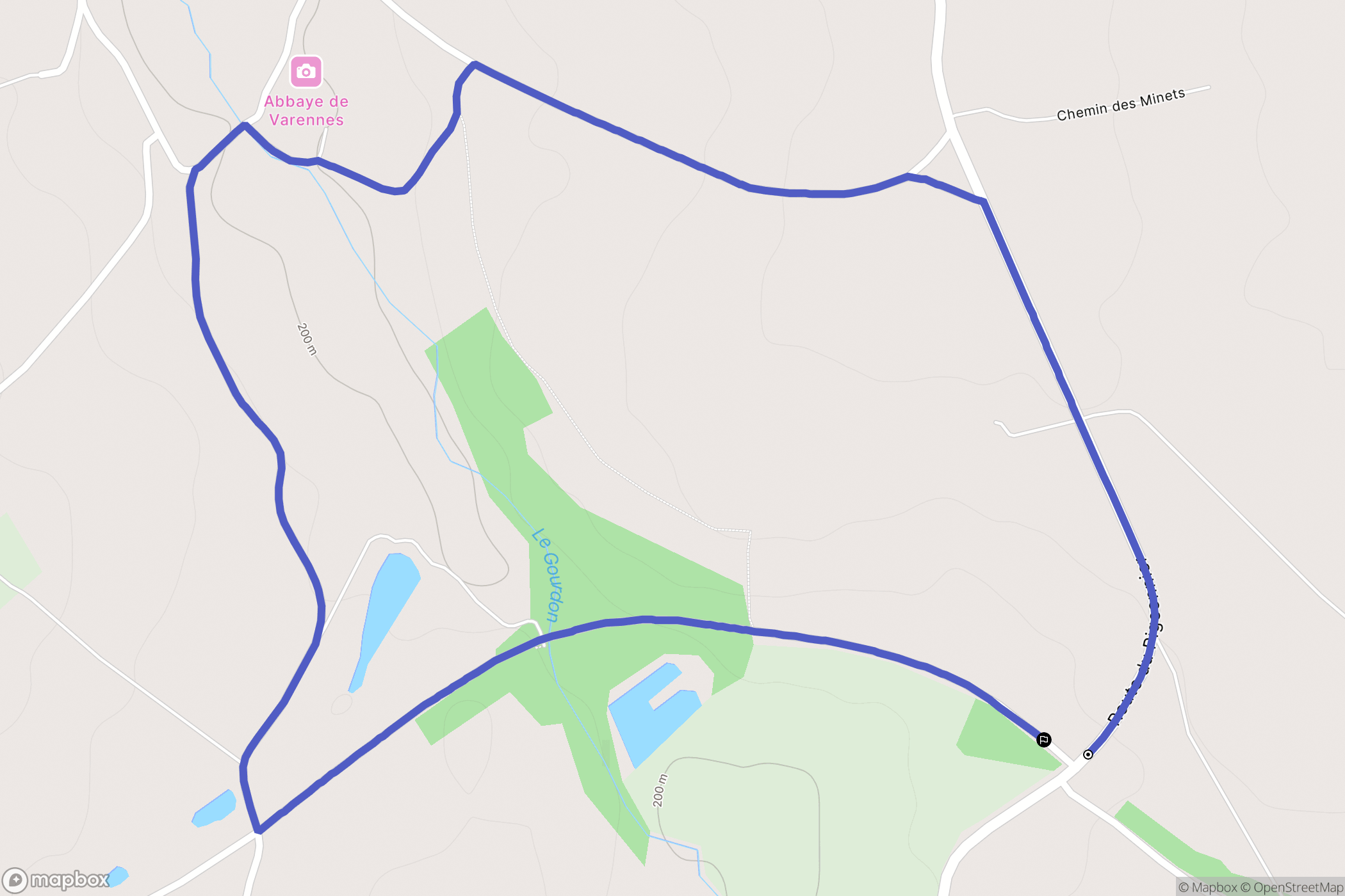 Fougerolles : carte du parcours de randonnée - France