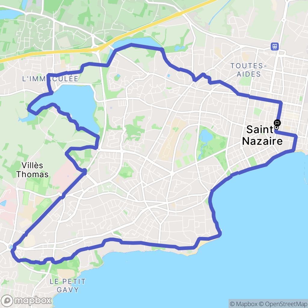 Saint-Nazaire : carte du parcours de randonnée - France