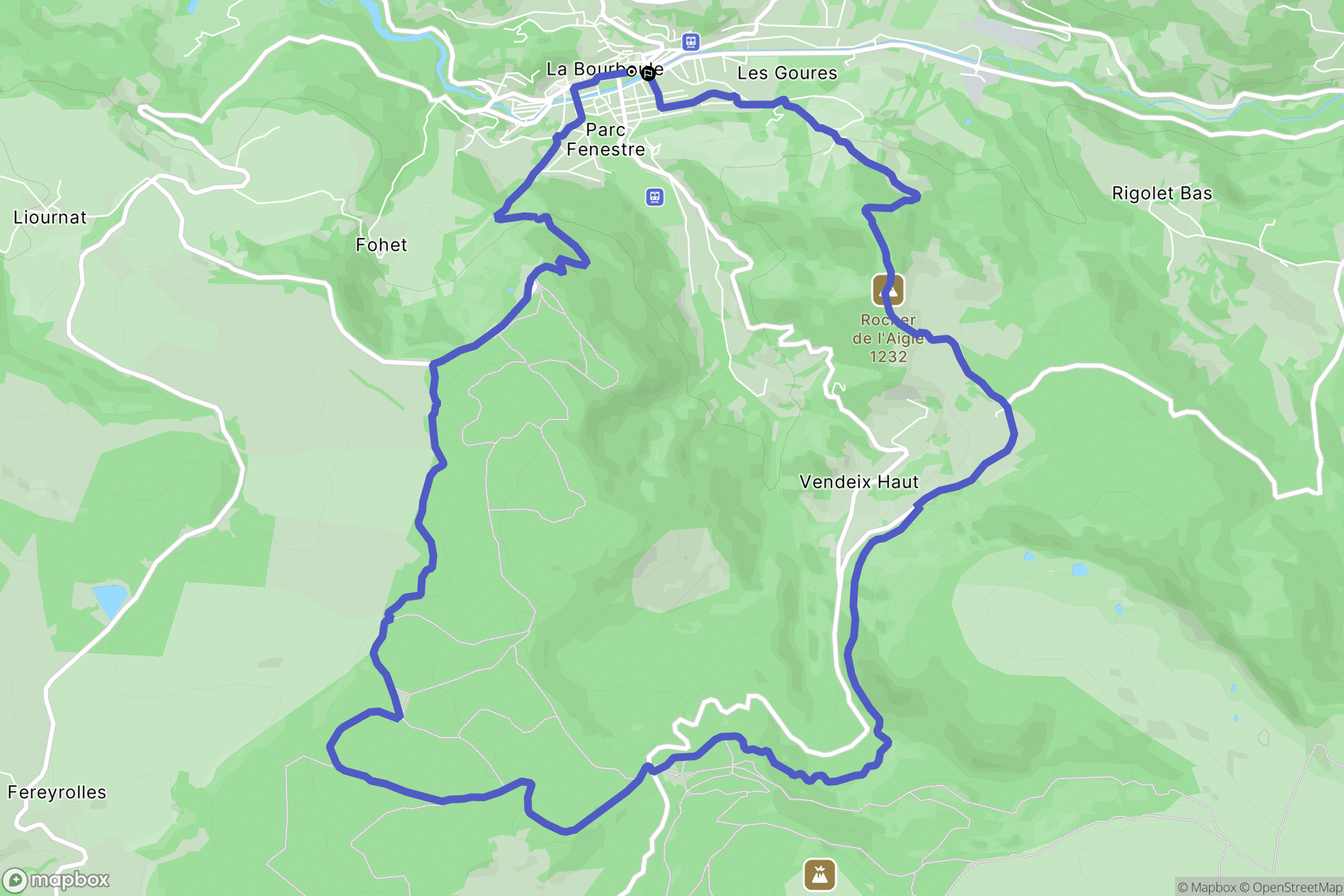 La Bourboule : carte du parcours de randonnée - France