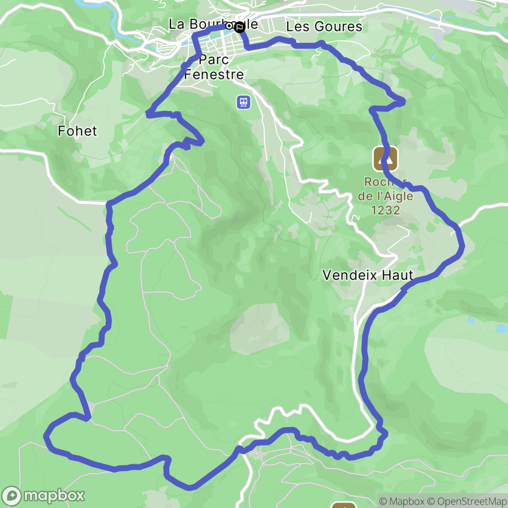 La Bourboule : carte du parcours de randonnée - France
