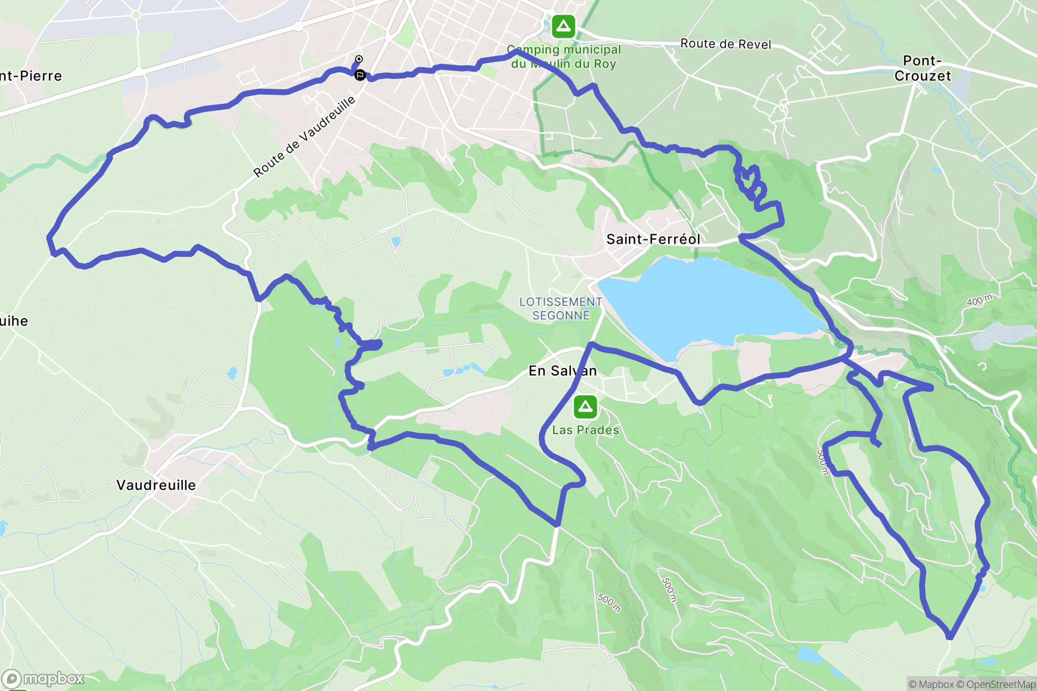 Revel : carte du parcours de randonnée - France