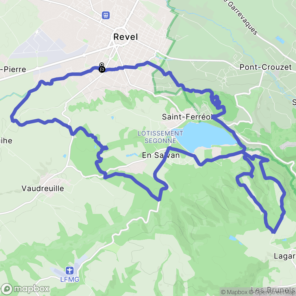 Revel : carte du parcours de randonnée - France