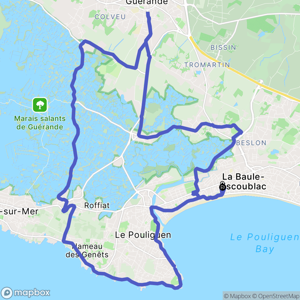 La Baule-Escoublac : carte du parcours de randonnée - France