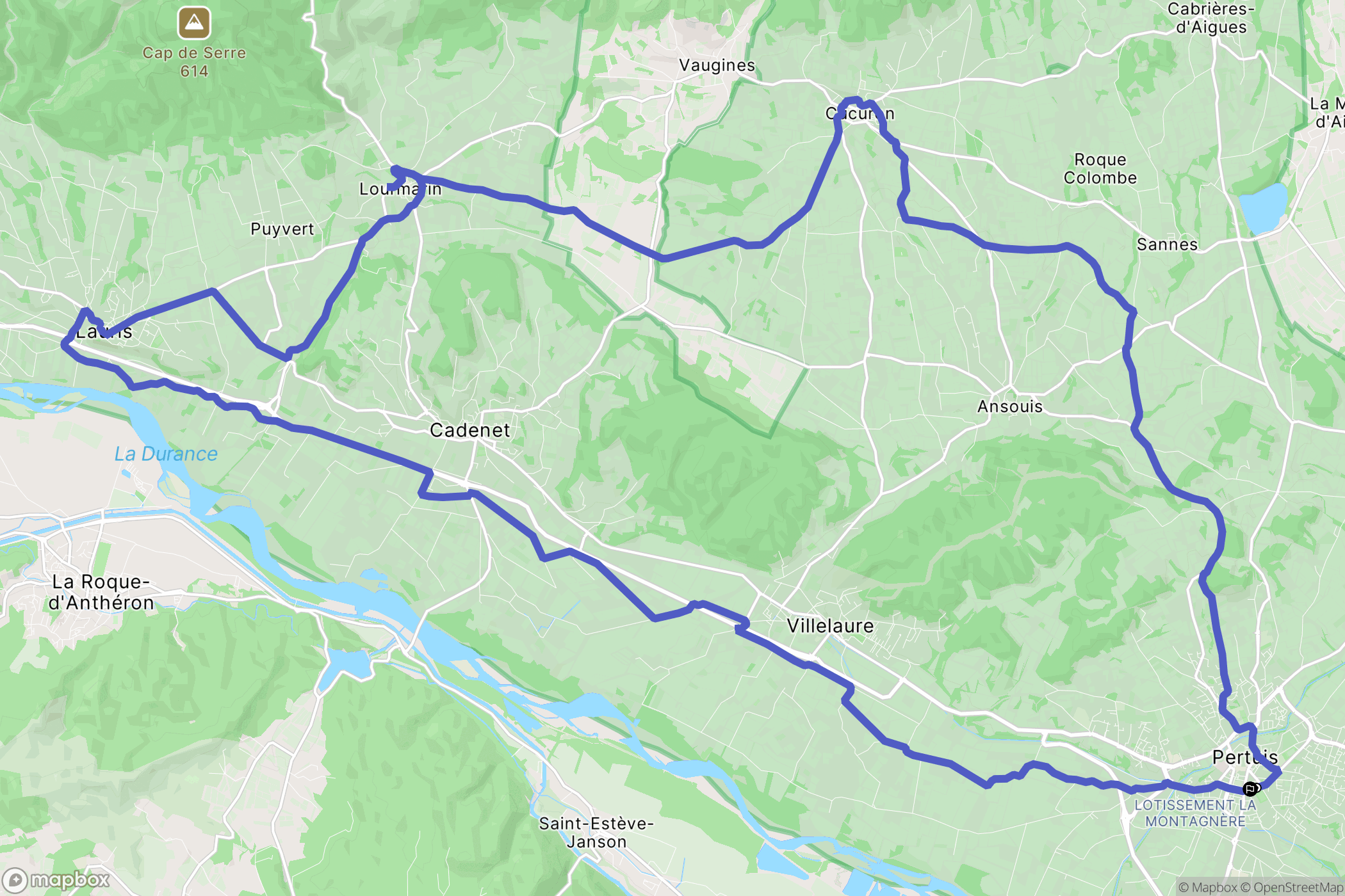 Pertuis : carte du parcours de randonnée - France