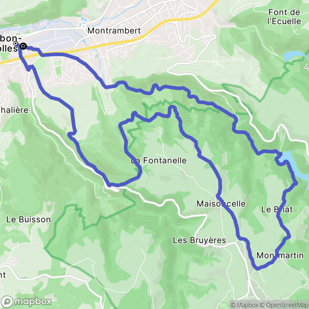 Le Chambon-Feugerolles : carte du parcours de randonnée - France