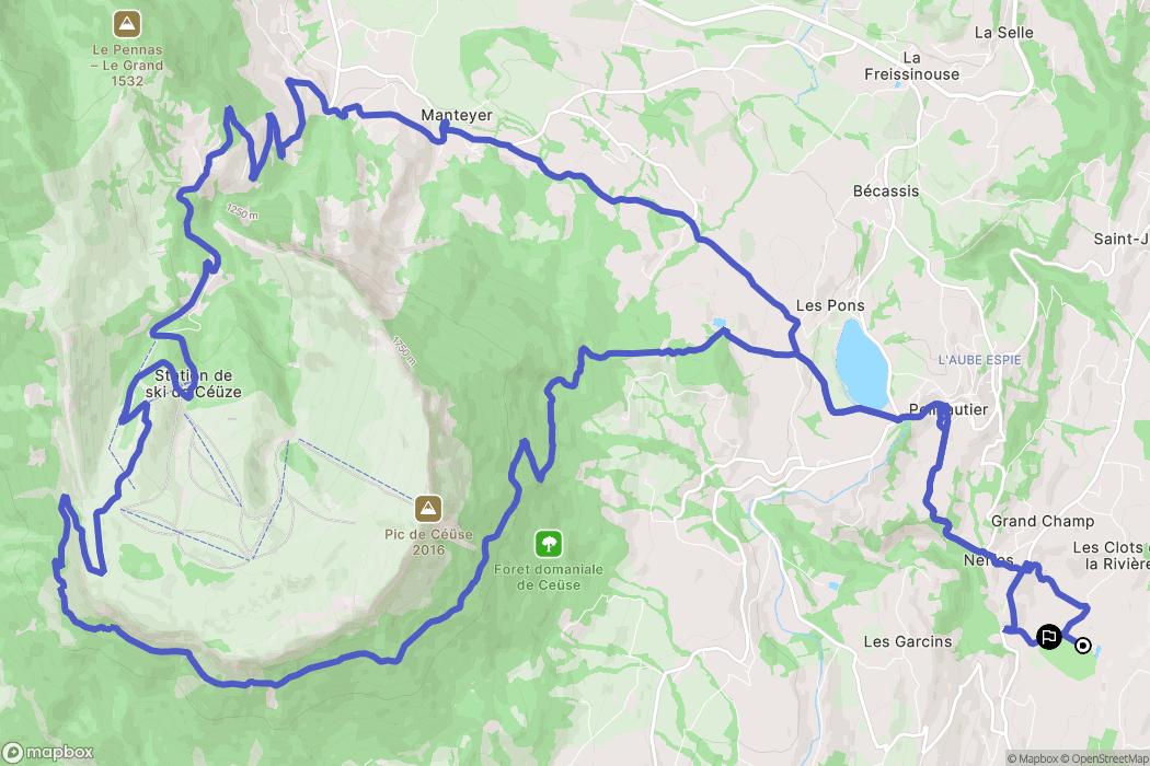 Neffes : carte du parcours de randonnée - France