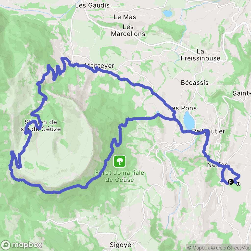 Neffes : carte du parcours de randonnée - France