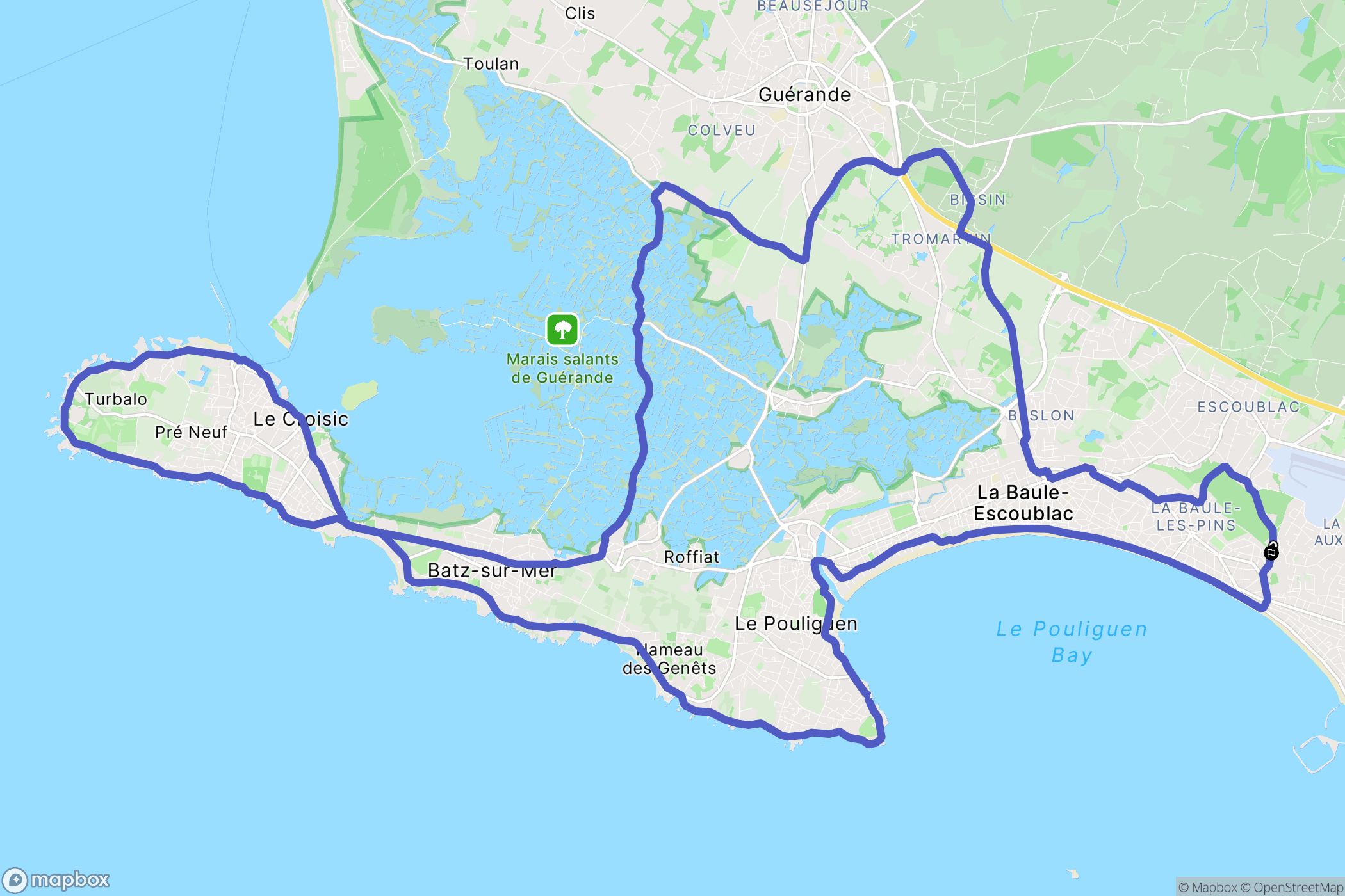 La Baule-Escoublac : carte du parcours de randonnée - France