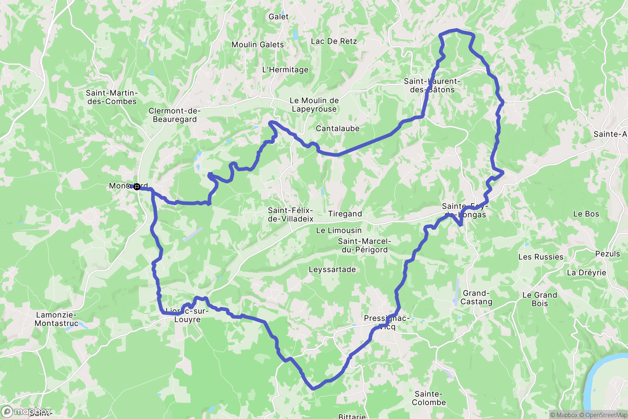 Saint-Georges-de-Montclard : carte du parcours de randonnée - France