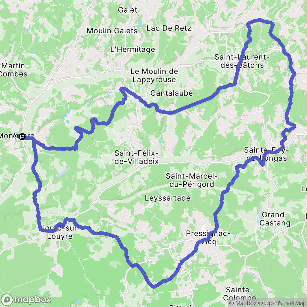 Saint-Georges-de-Montclard : carte du parcours de randonnée - France