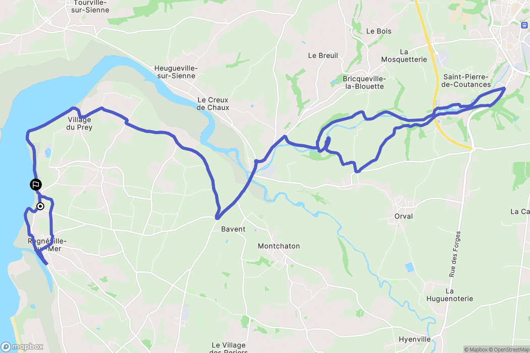 Regnéville-sur-Mer : carte du parcours de randonnée - France