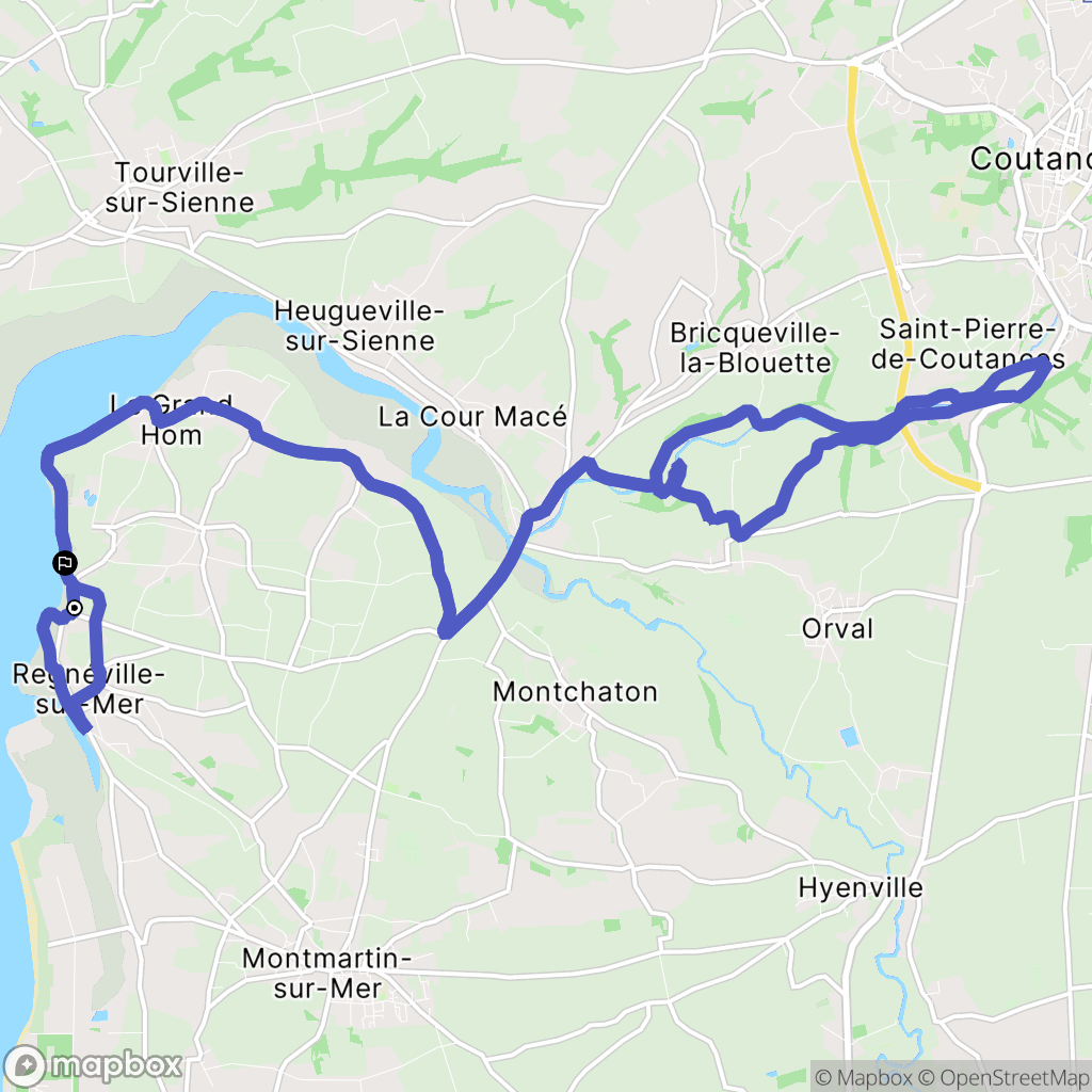 Regnéville-sur-Mer : carte du parcours de randonnée - France