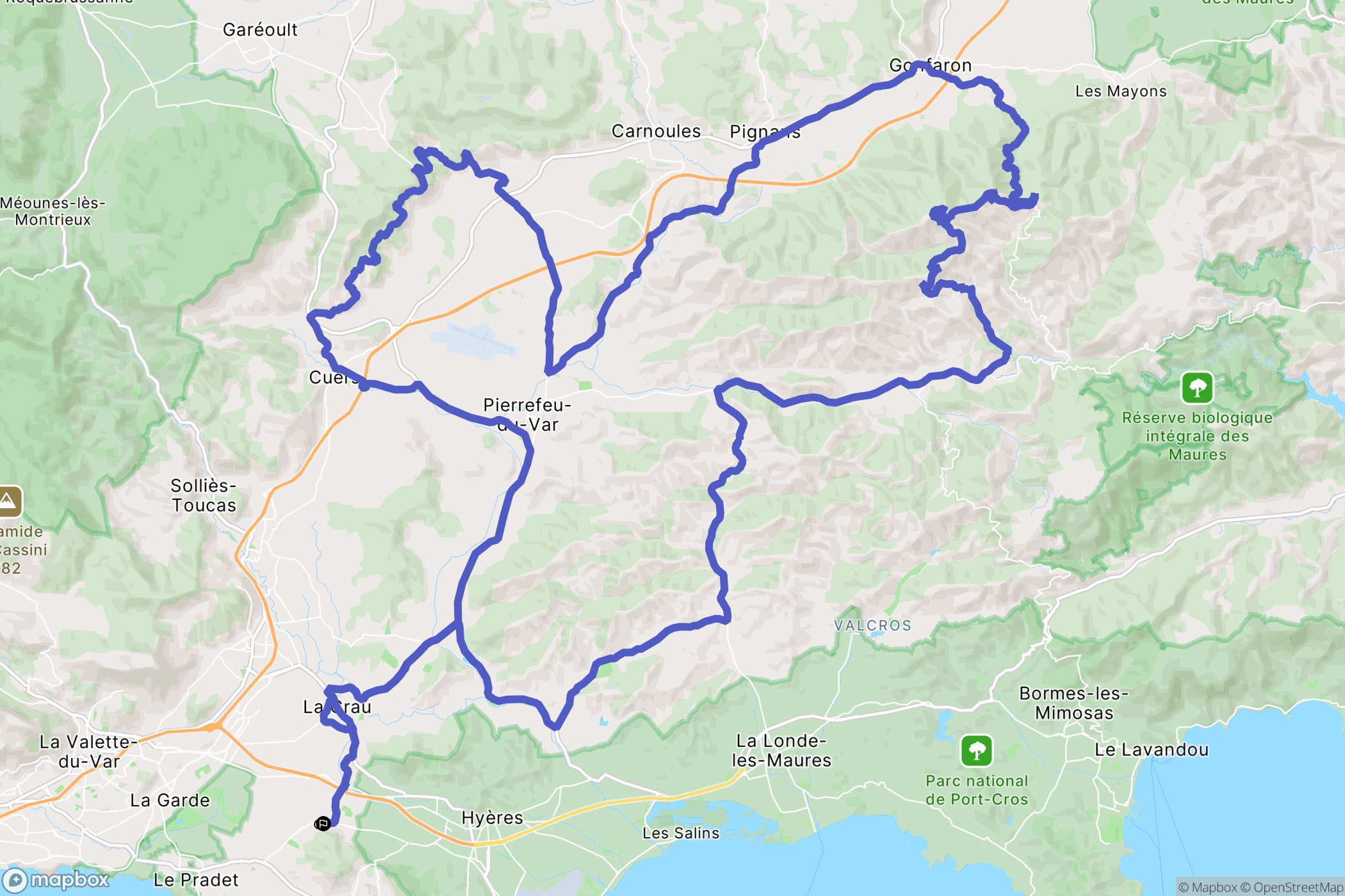 La Crau : carte du parcours de randonnée - France