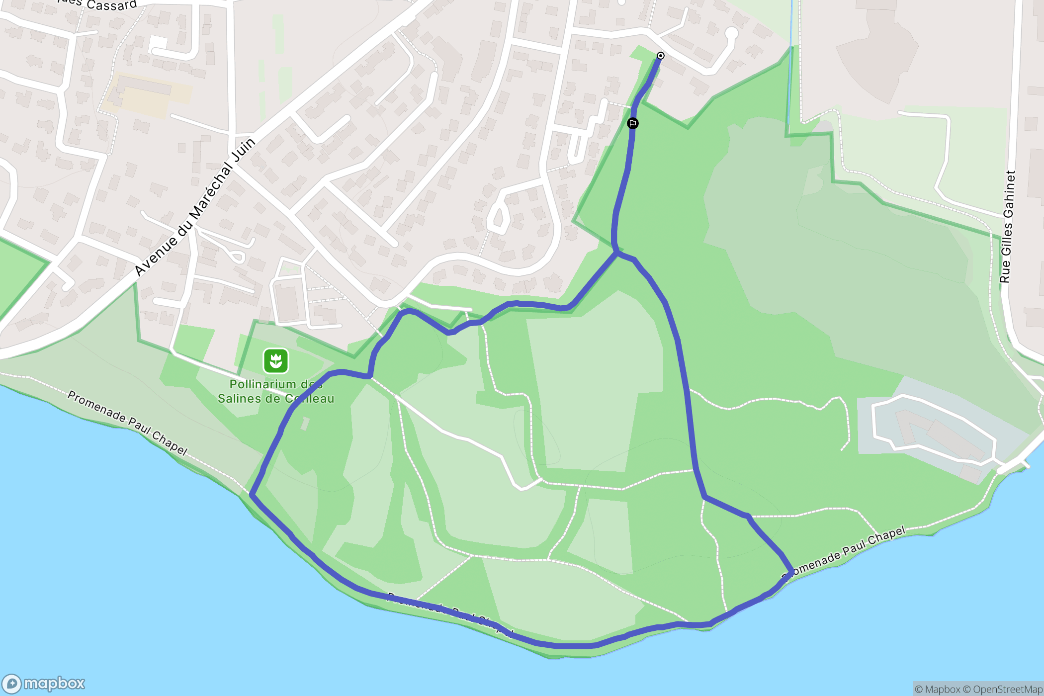 Vannes : carte du parcours de randonnée - France