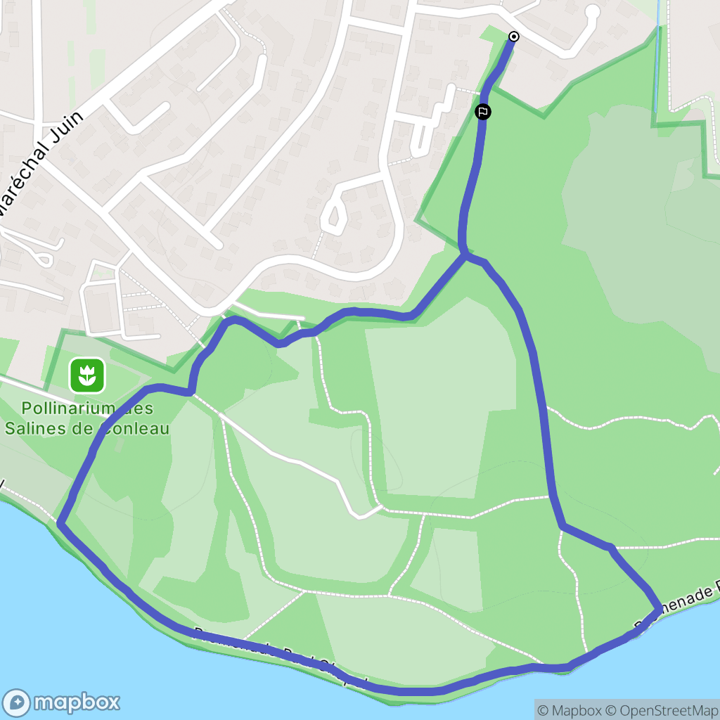 Vannes : carte du parcours de randonnée - France