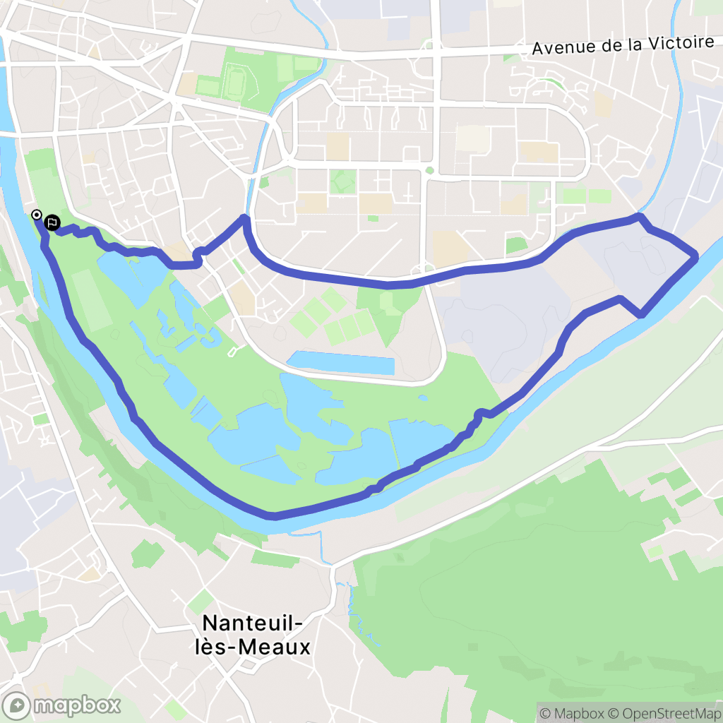 Meaux : carte du parcours de randonnée - France