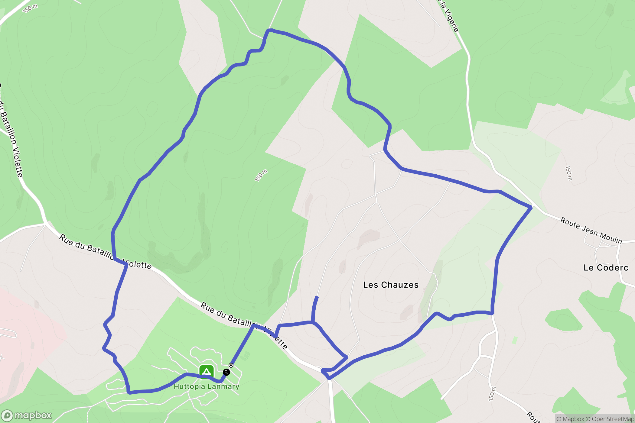 Antonne-et-Trigonant : carte du parcours de randonnée - France