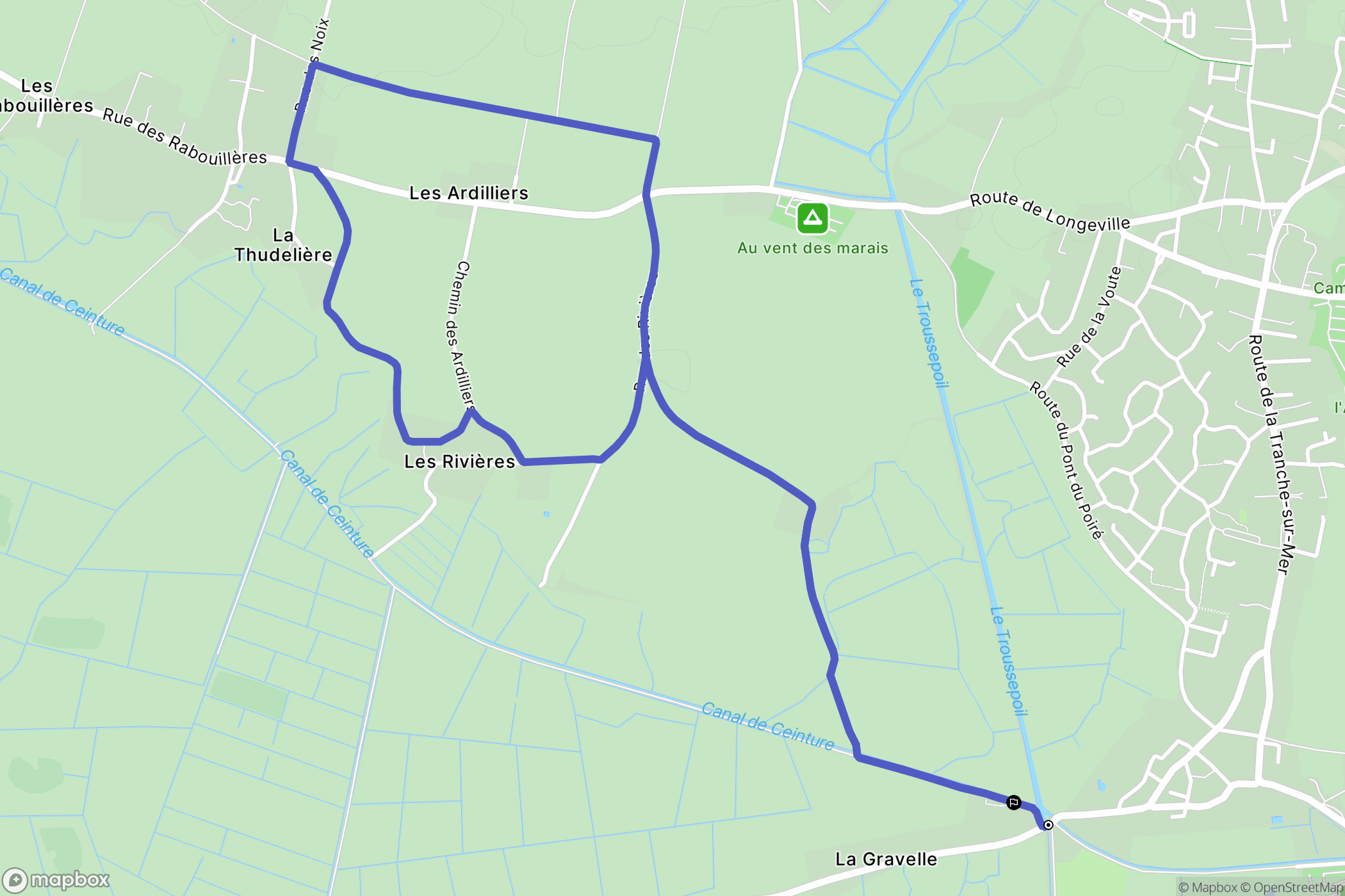 Angles : carte du parcours de randonnée - France