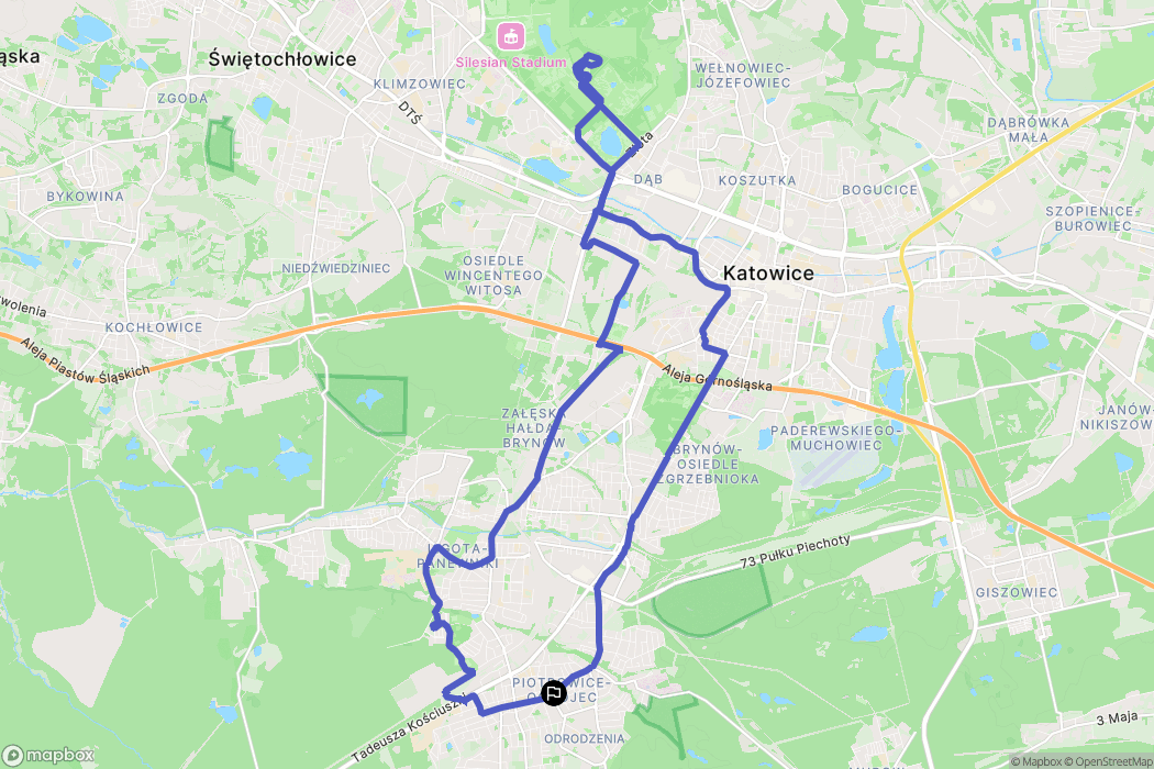 Katowice: mapa trasy - Poland