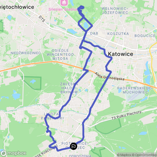 Katowice: mapa trasy - Poland