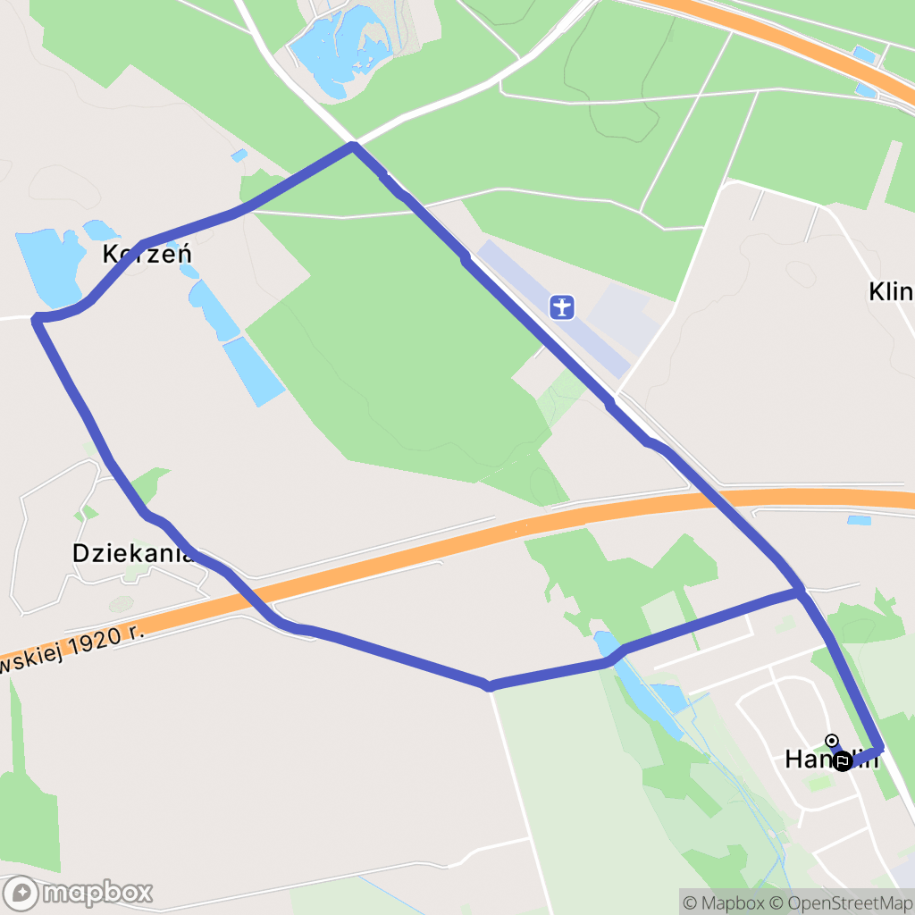 Hanulin: mapa trasy - Poland