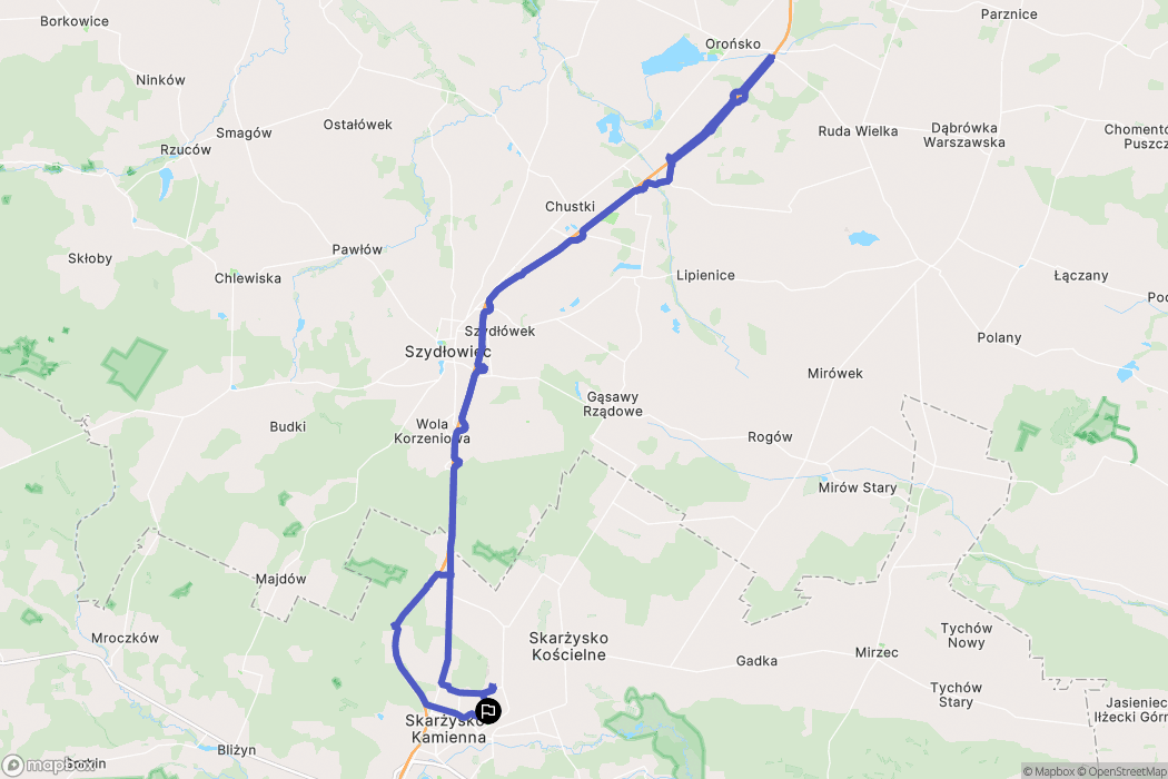 Skarżysko-Kamienna: mapa trasy - Poland