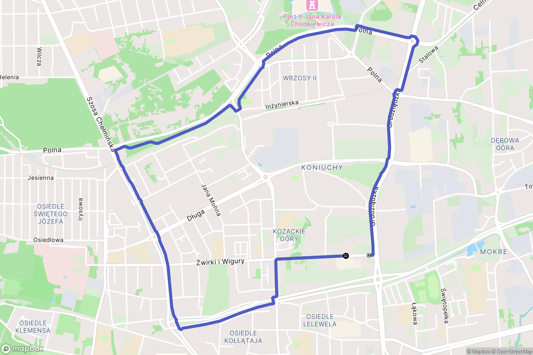 Toruń: mapa trasy - Poland
