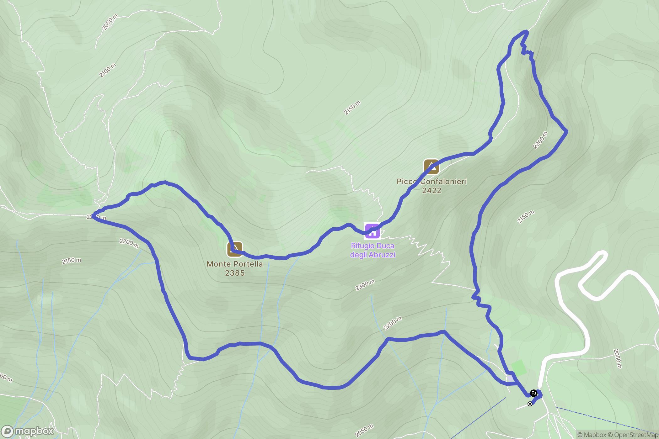  : carte du parcours de randonnée - Italy