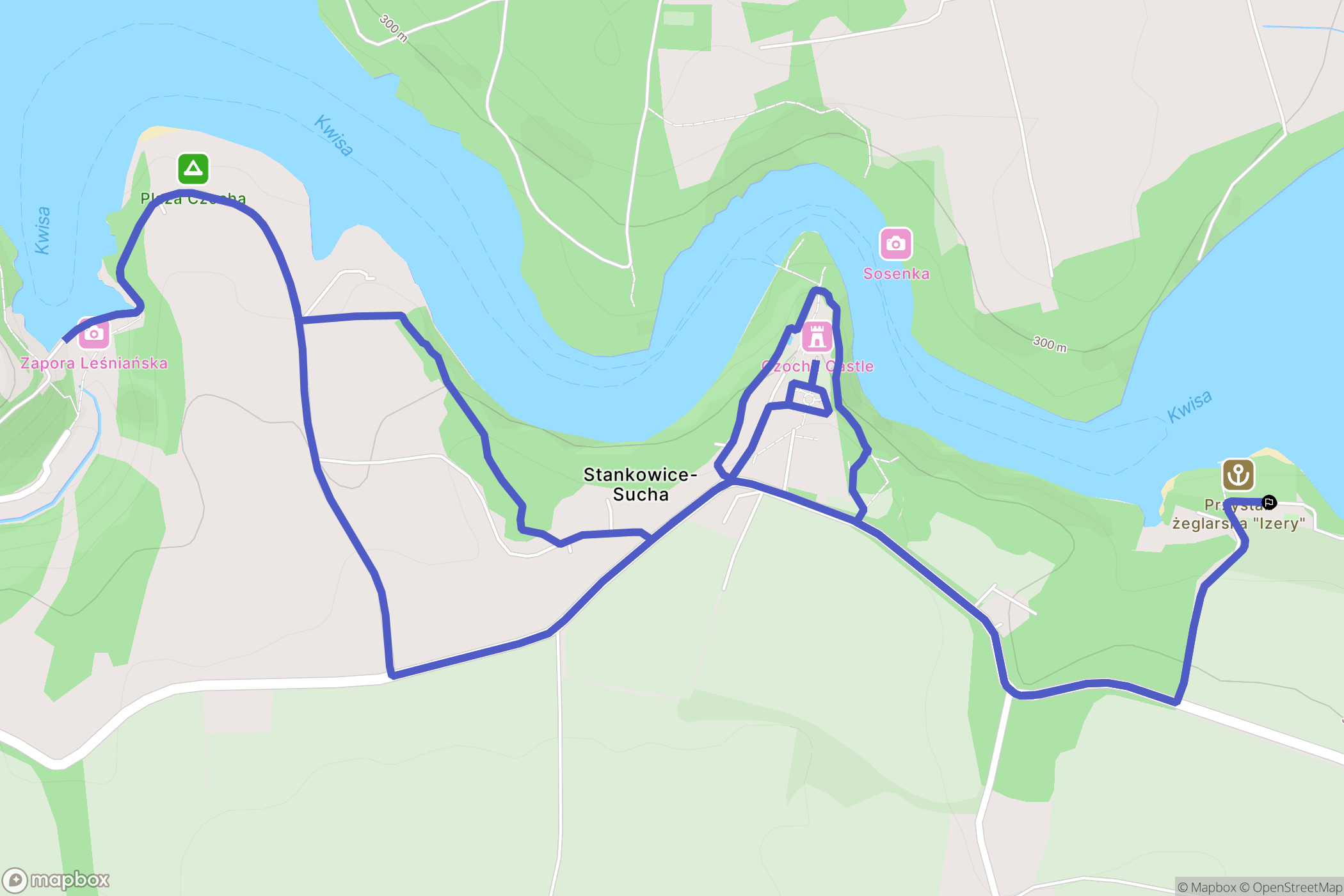 Sucha: mapa trasy - Poland