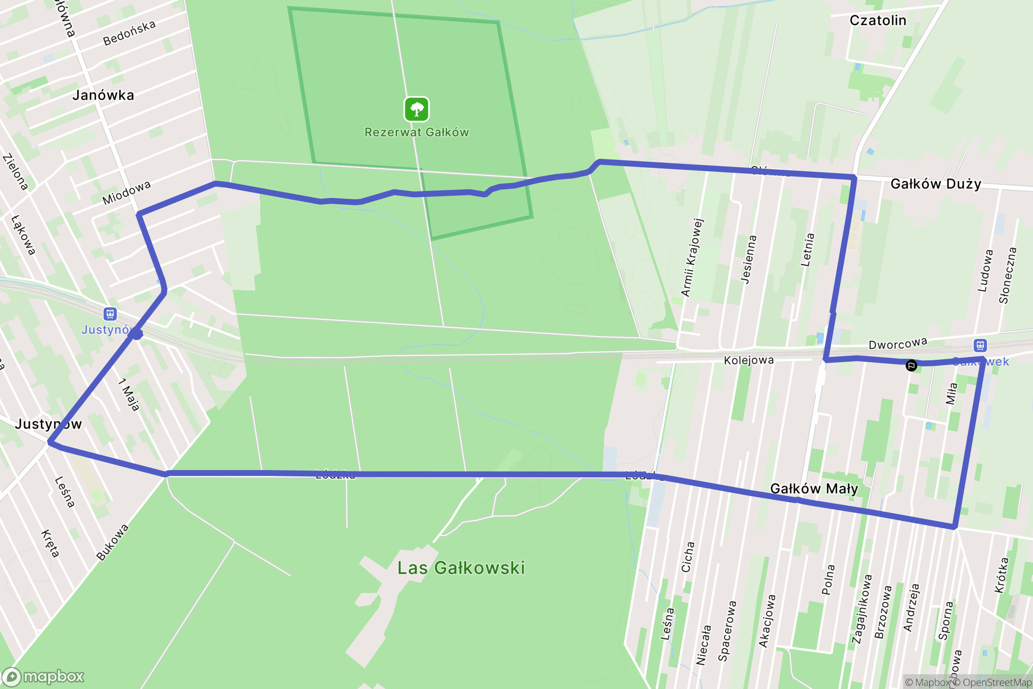 Gałków Mały: mapa trasy - Poland