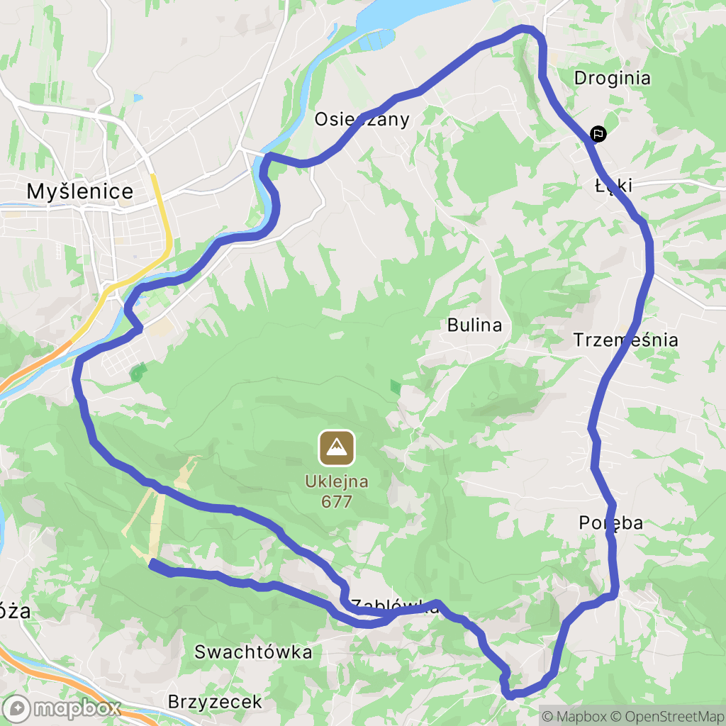 Łęki: mapa trasy - Poland