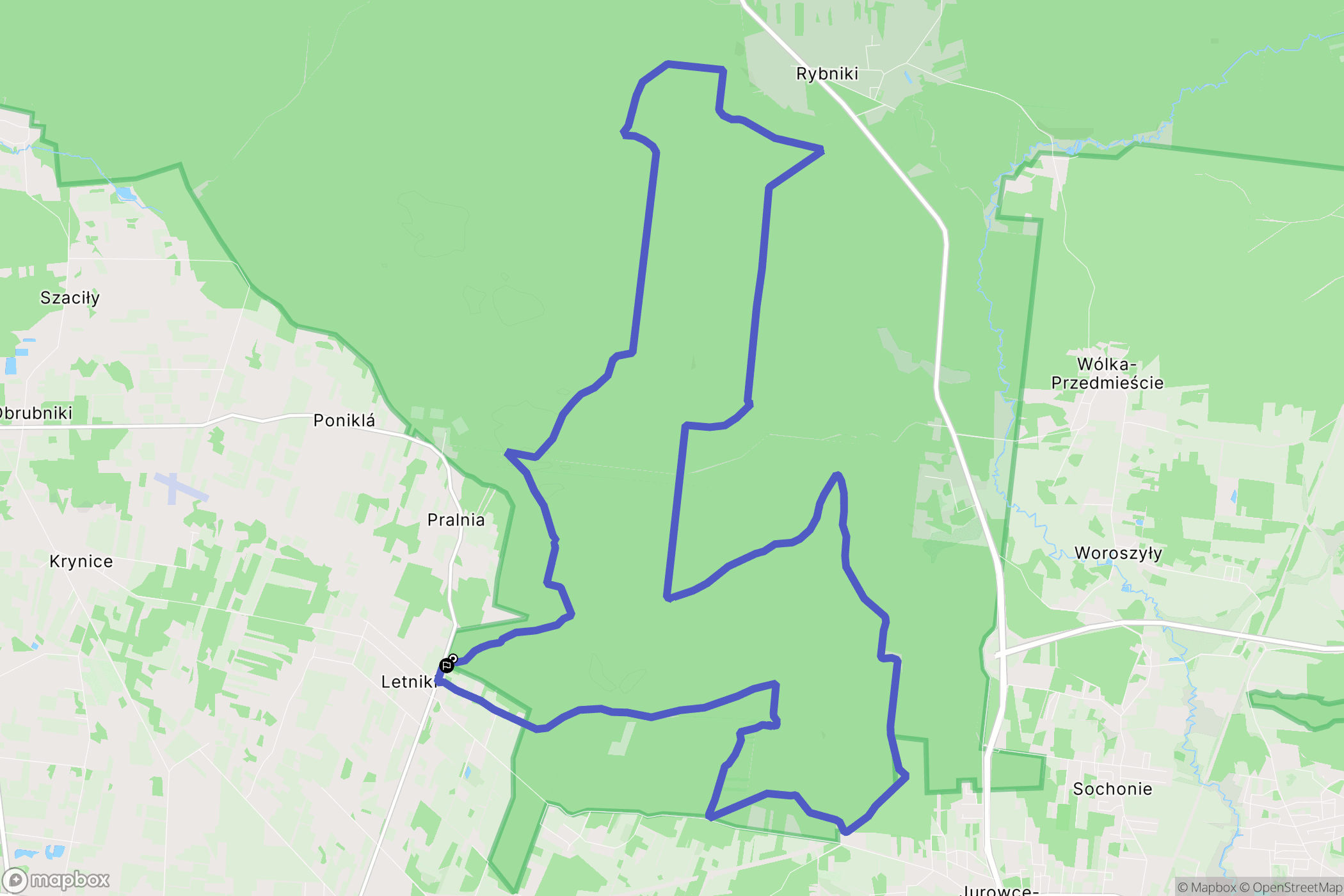 Letniki: mapa trasy - Poland