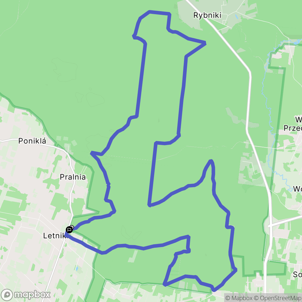 Letniki: mapa trasy - Poland