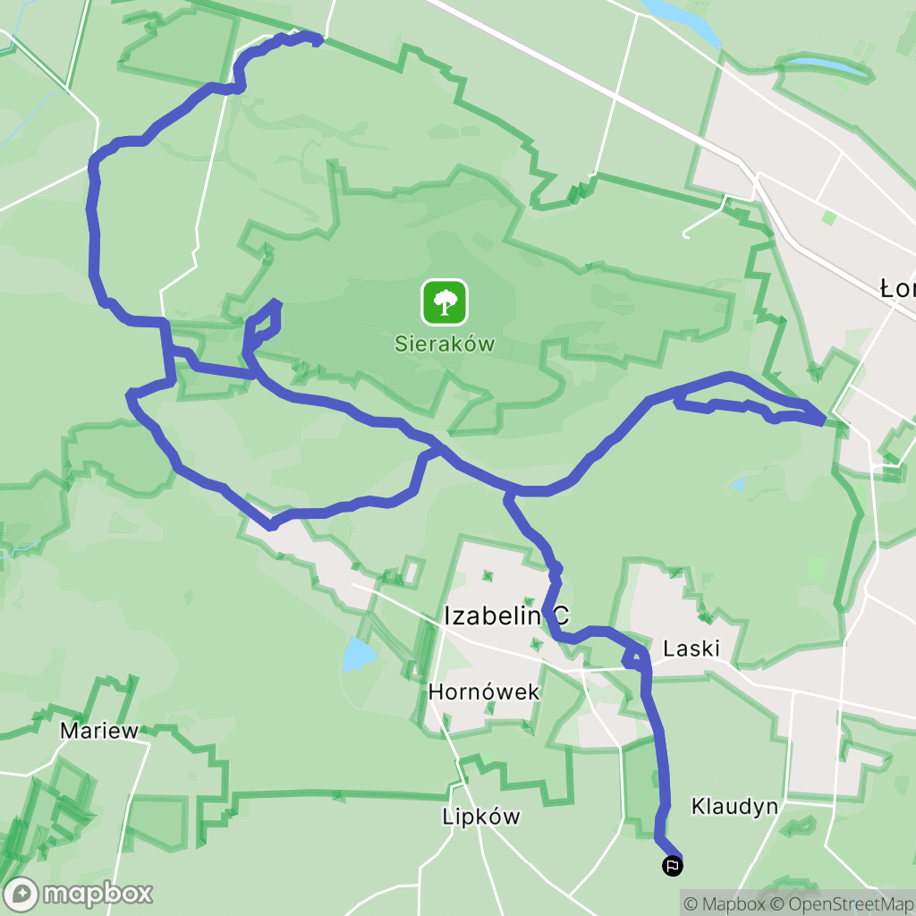 Stare Babice: mapa trasy - Poland