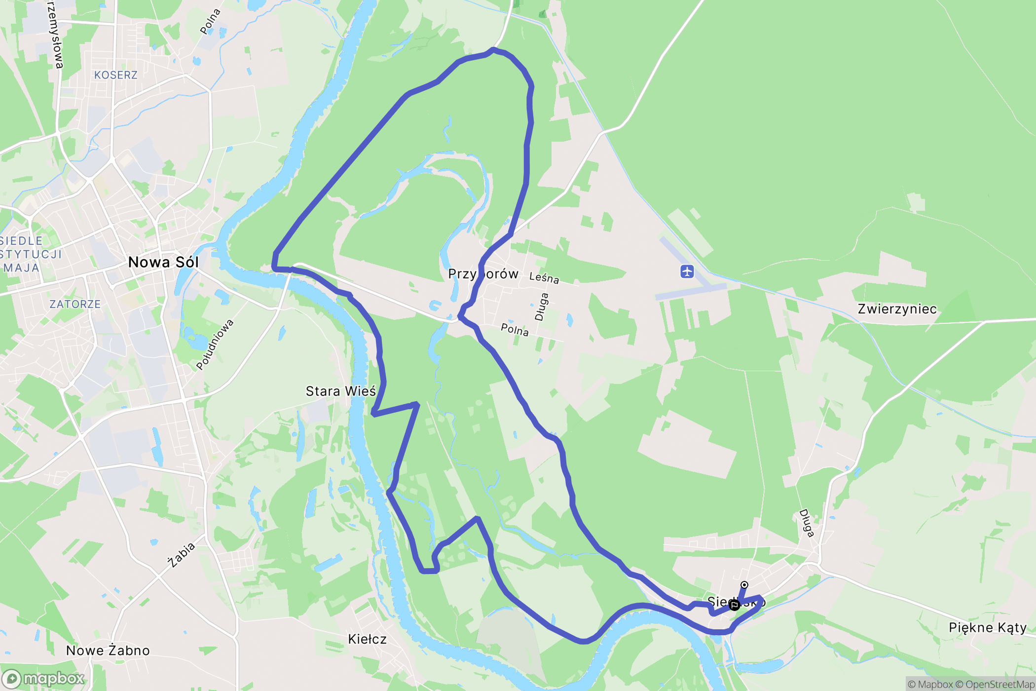 Siedlisko: mapa trasy - Poland