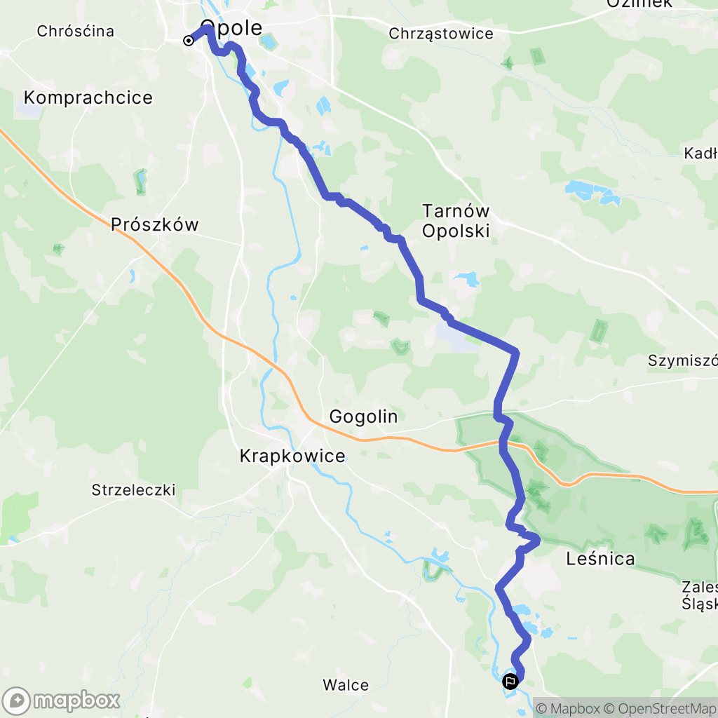 Opole: mapa trasy - Poland