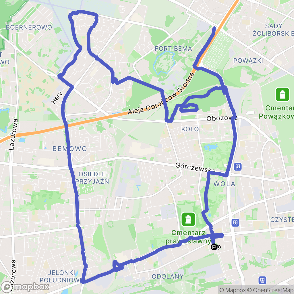 Warszawa: mapa trasy - Poland