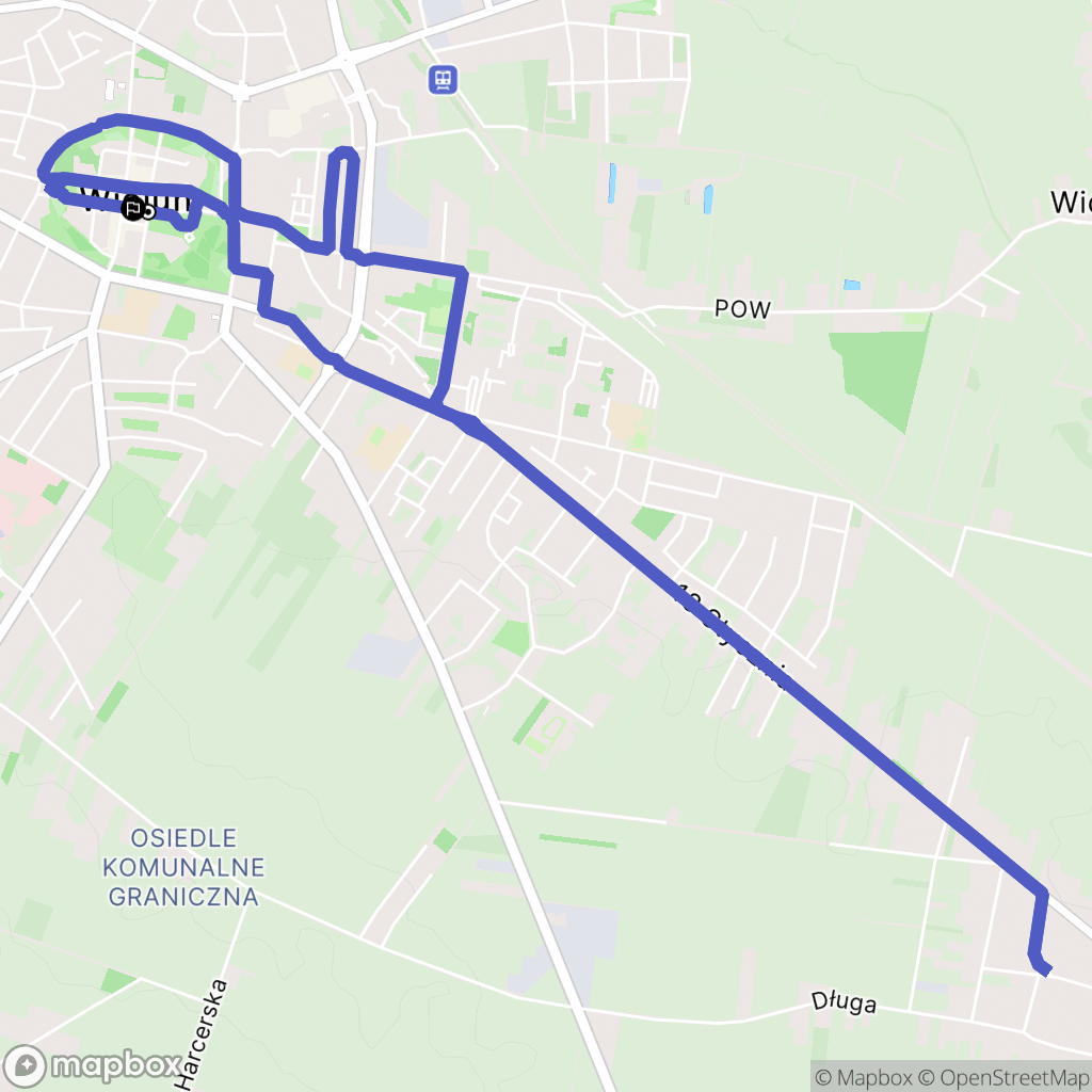 Wieluń: mapa trasy - Poland