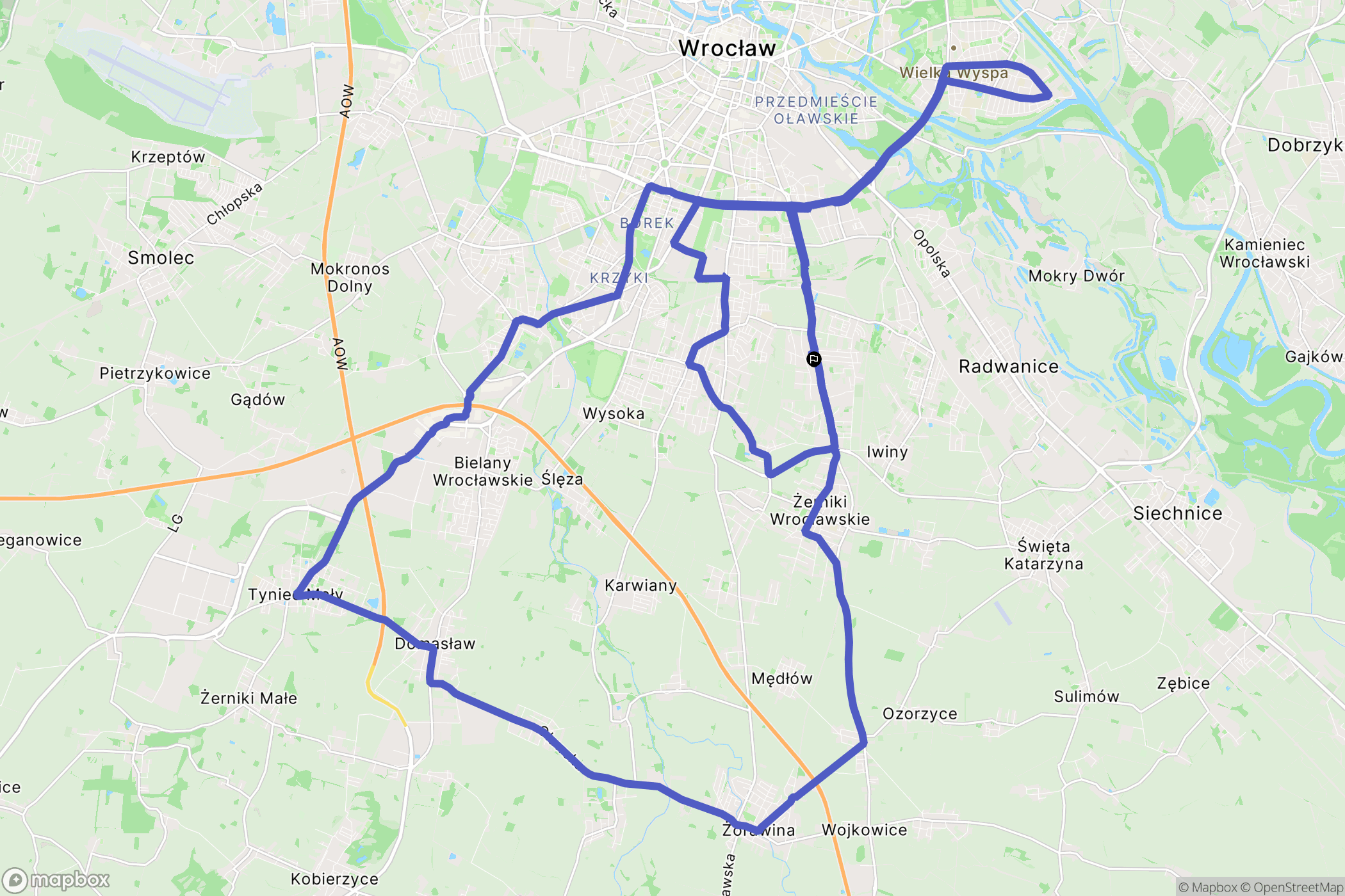 Wrocław: mapa trasy - Poland