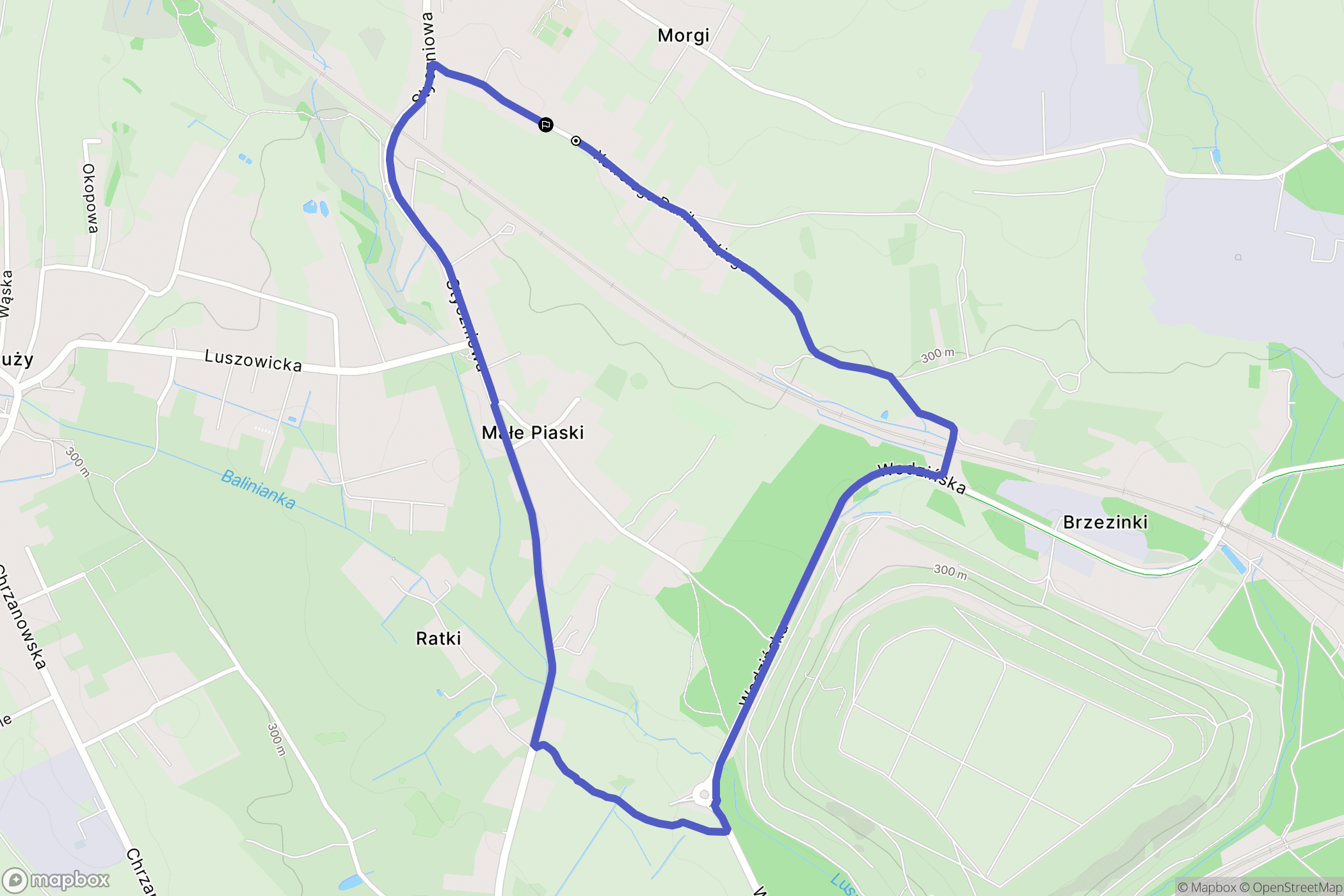 Luszowice: mapa trasy - Poland