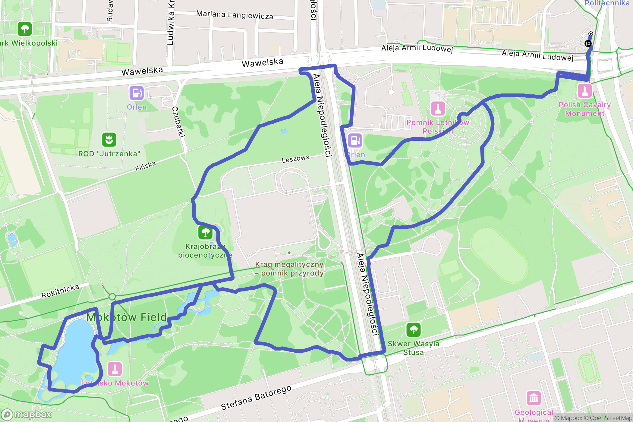 Warszawa: mapa trasy - Poland