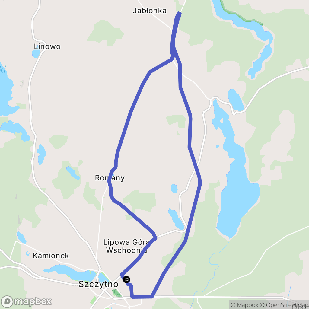 Szczytno: mapa trasy - Poland