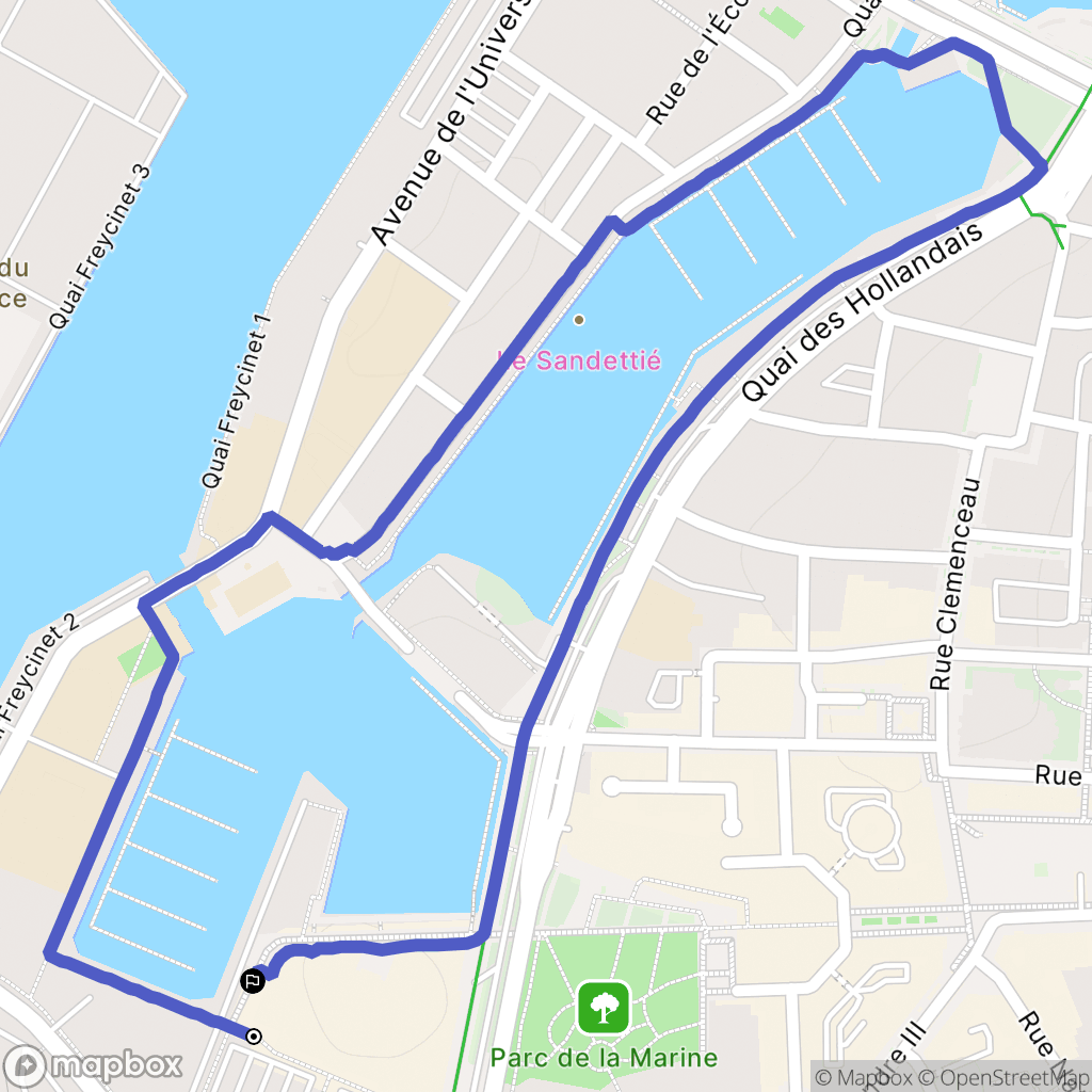 Dunkerque : carte du parcours de randonnée - France