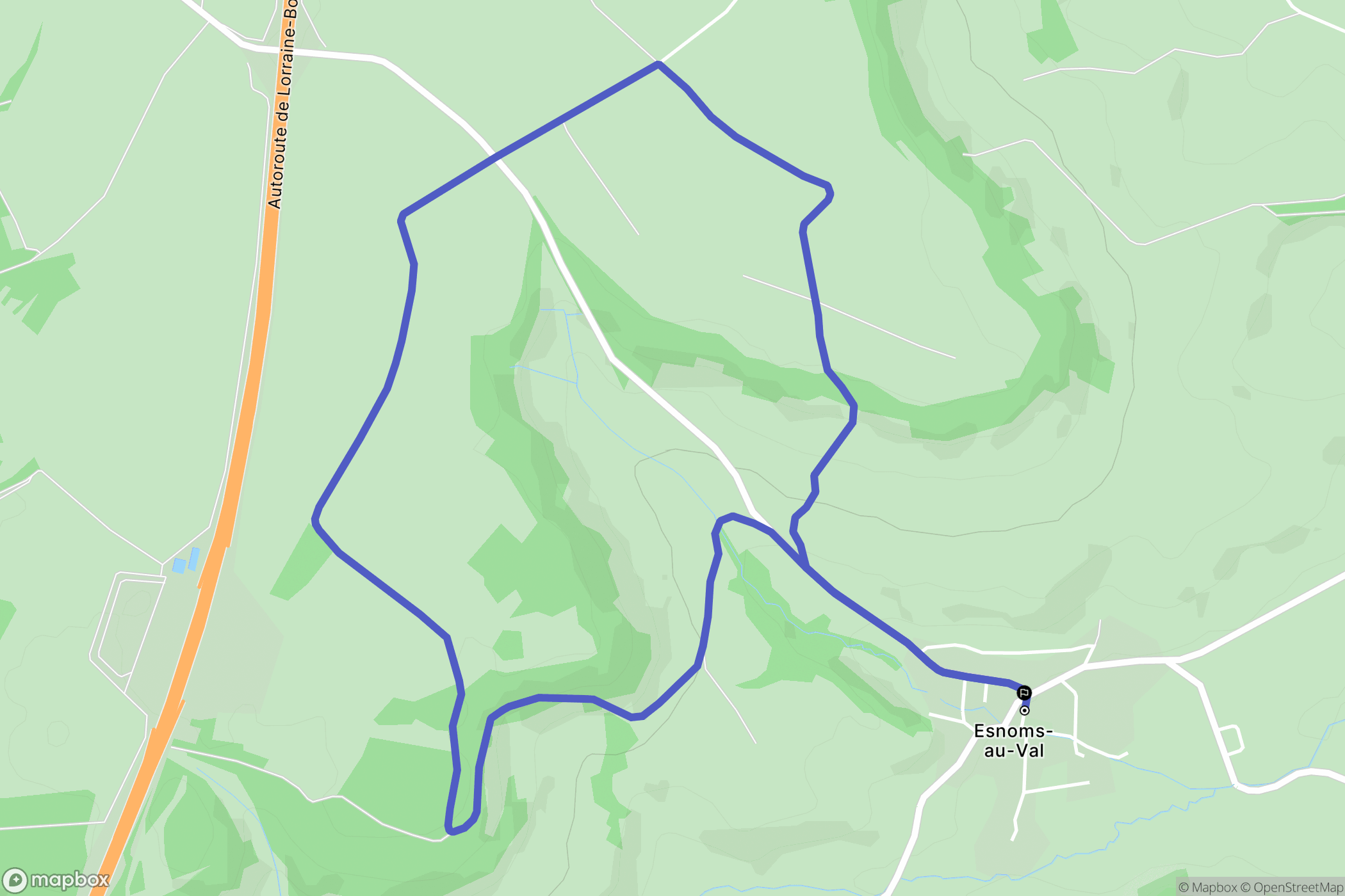 Le Val-d'Esnoms : carte du parcours de randonnée - France