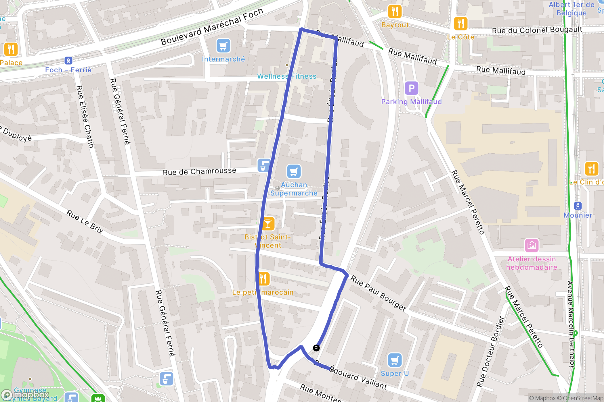 Grenoble : carte du parcours de randonnée - France